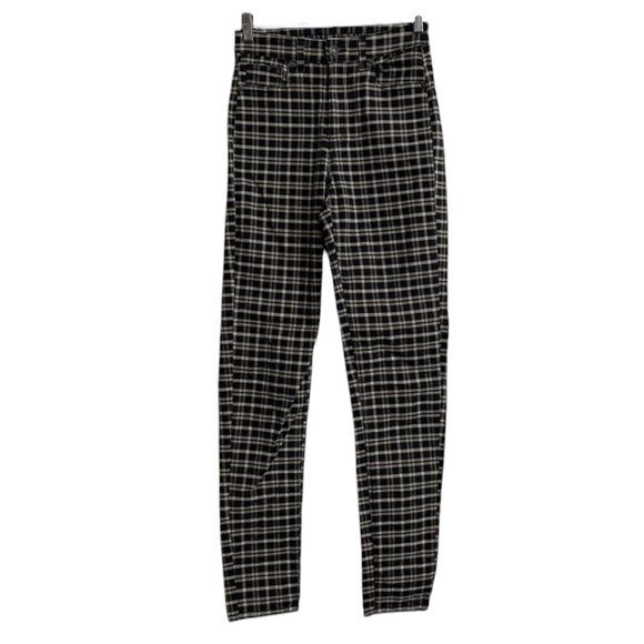 AMERICAN EAGLE OUTFITTERS Checkered Straight Leg Chinos in Black/Cream Size 2 - Picture 2 of 12
